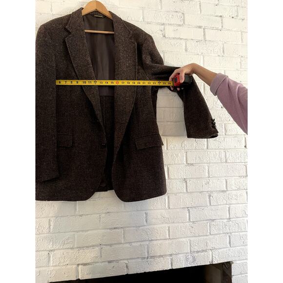 Harris Tweed Scotland Sport Coat Blazer Mens 48R Brown Flecked 100% Wool - Picture 11 of 11